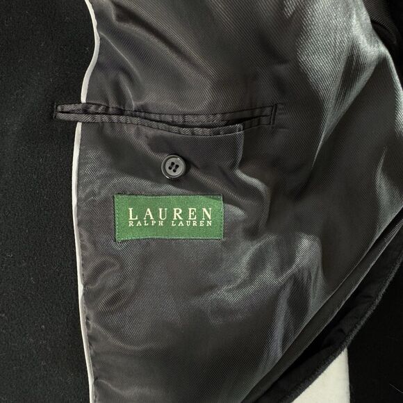 Ralph Lauren Black Cashmere Wool Blend Parka Coat Size Men's 44 S - Picture 9 of 10